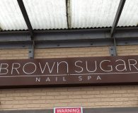 BROWN SUGAR - LED Illuminated Aluminum Stencil Cut Sign with White Acrylic Back-up Panel in Philadelphia