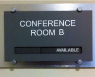 CONFERENCE ROOM – Satin Aluminum Panel with Acrylic ADA Compliant In Use Available Slider in Philadelphia