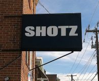 SHOTZ BAR - Florescent Lamped Illuminated Sign Box with Vinyl Printed Copy in Philadelphia