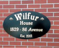 WILFUR HOUSE - Cast Bronze Metal Address Plaque shipped to London, England